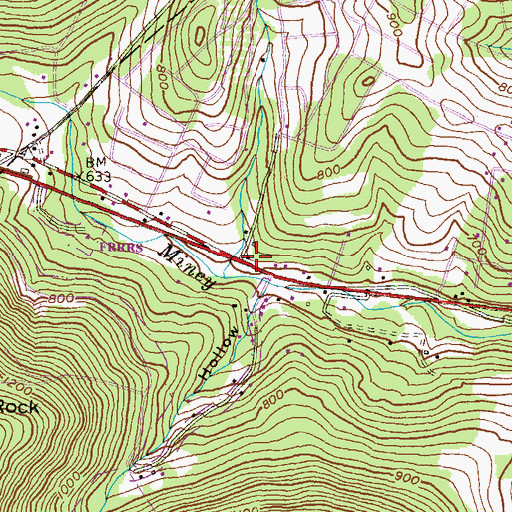 Topographic Map of Fountaindale Spring, PA