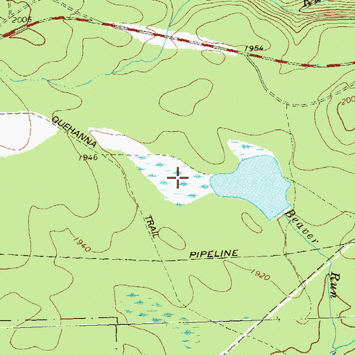 Topographic Map of Beaver Run Shallow Water Impoundment, PA