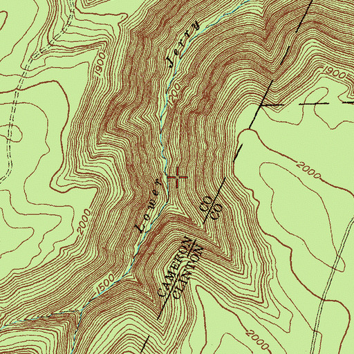 Topographic Map of Lower Jerry Run Natural Area, PA