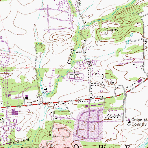 Topographic Map of Sunset Manor, PA