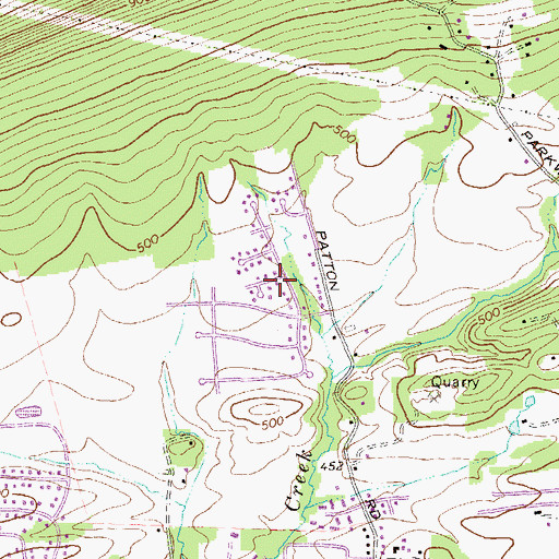 Topographic Map of Centennial Acres, PA