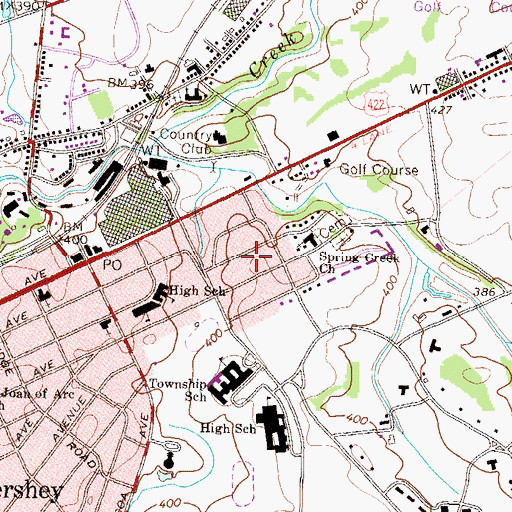 Topographic Map of Spring Creek Manor, PA