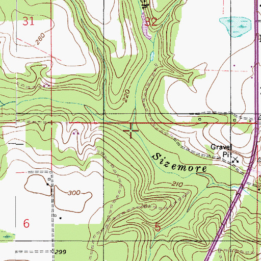 Topographic Map of Hog Branch, AL