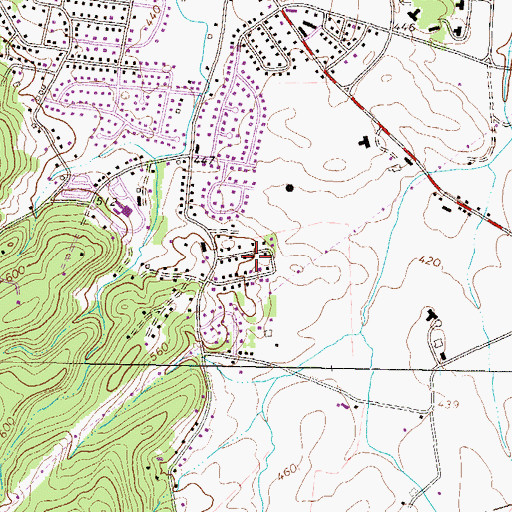 Topographic Map of Valley View Acres, PA