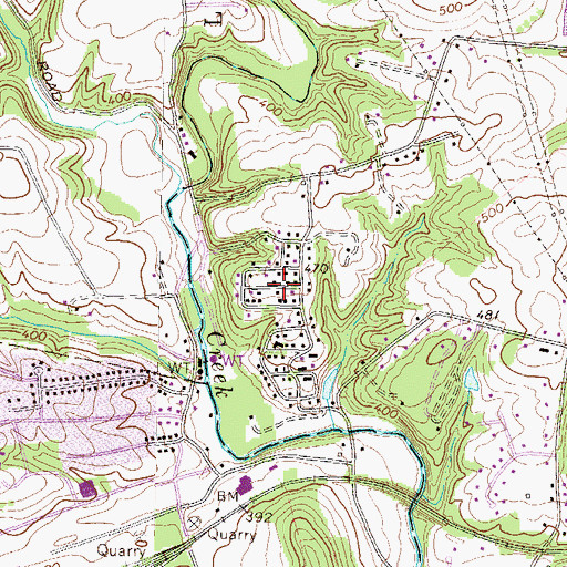 Topographic Map of Crestview Manor, PA