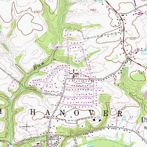 Topographic Map of Greenbriar, PA