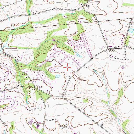 Topographic Map of Branbury Cross, PA