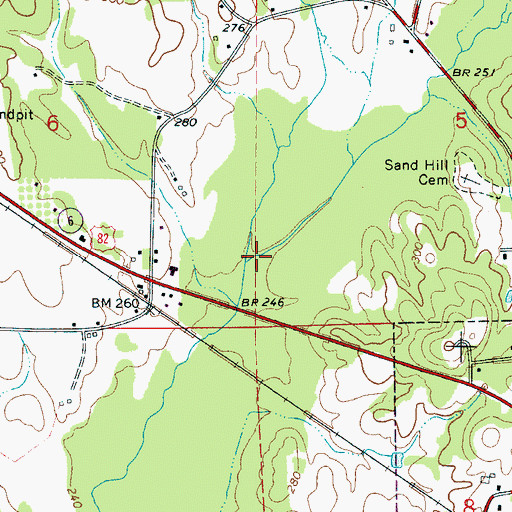 Topographic Map of Hog Branch, AL