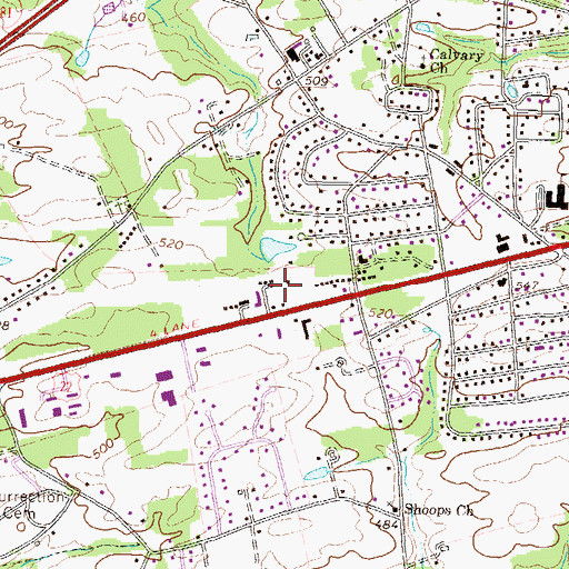 Topographic Map of Pine Acres, PA