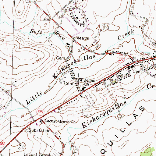 Topographic Map of Mechanicsville, PA