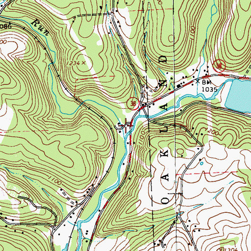 Topographic Map of Oneida, PA