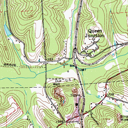 Topographic Map of Big Run, PA