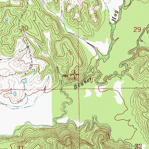 Topographic Map of Hog Creek, AL