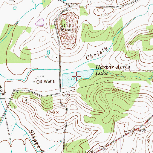 Topographic Map of Harbar Acres Lake, PA