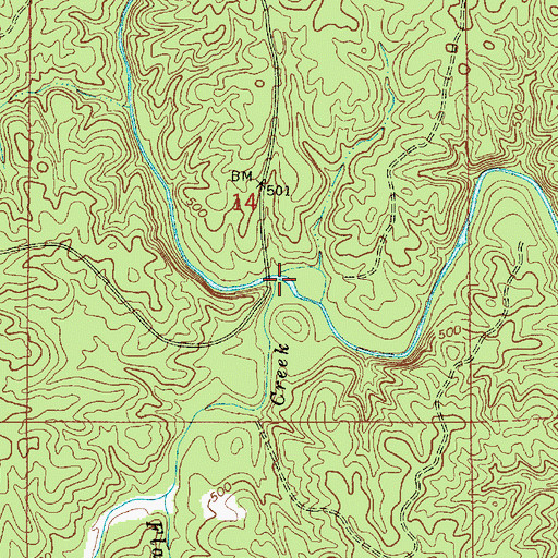 Topographic Map of Hog Creek, AL