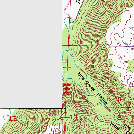 Topographic Map of Hog Creek Hollow, AL