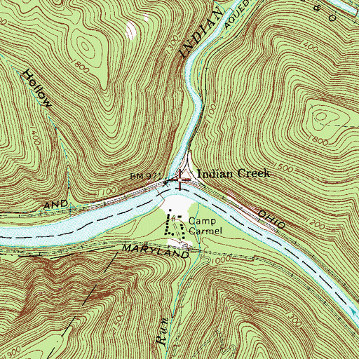 Topographic Map of Indian Creek Gorge, PA