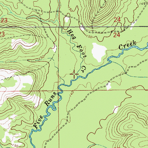 Topographic Map of Hog Foot Creek, AL