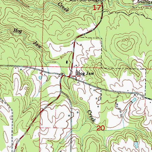 Topographic Map of Hog Jaw, AL