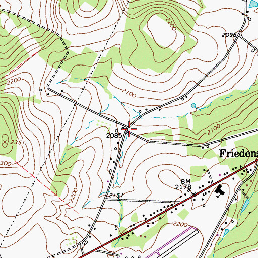 Topographic Map of Snydersville, PA