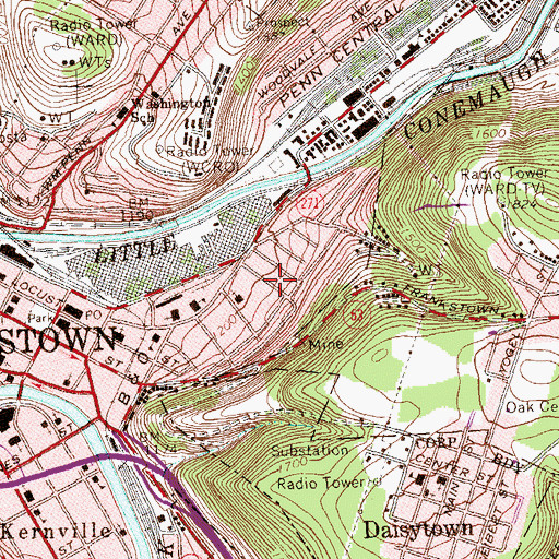 Topographic Map of Conemaugh, PA