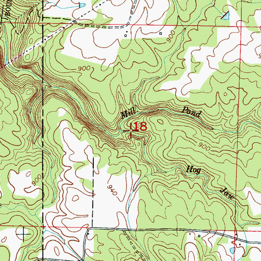Topographic Map of Hog Jaw Creek, AL