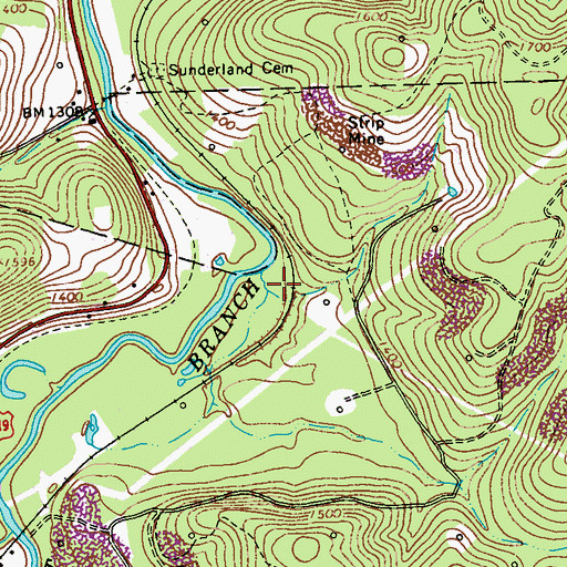 Topographic Map of Elk Lick Run, PA