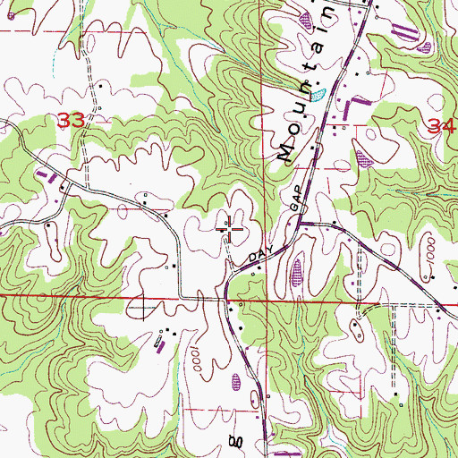 Topographic Map of Hog Mountain, AL