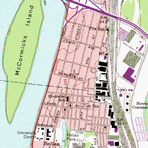 Topographic Map of Montrose Park, PA