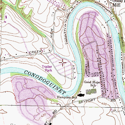 Topographic Map of Hampden Village Mobile Home Park, PA