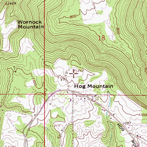 Topographic Map of Hog Mountain, AL