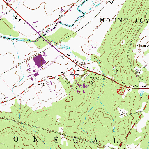 Topographic Map of Spot Mobile Home Park, PA