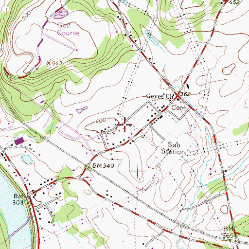 Topographic Map of Hillsdale Acres, PA