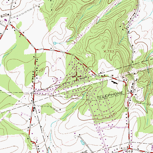 Topographic Map of Laurel Woods, PA