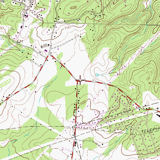 Topographic Map of Sandhill, PA