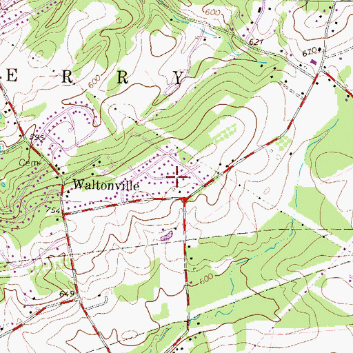 Topographic Map of Wood Ridge Manor, PA