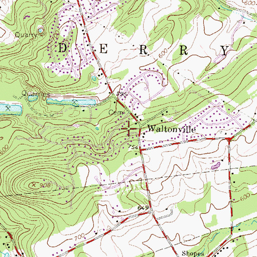 Topographic Map of Edgewood Hills, PA