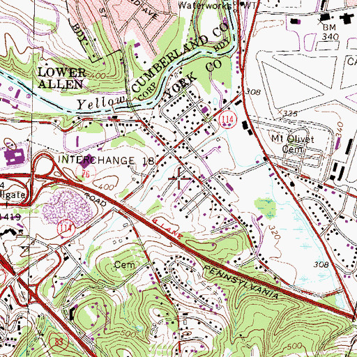 Topographic Map of Remeos Mobile Home Park, PA