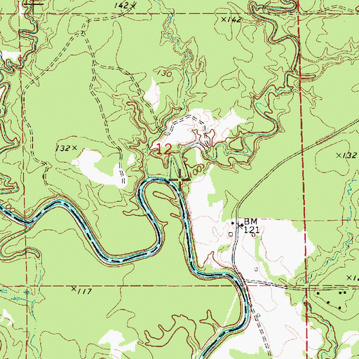 Topographic Map of Hogan Creek, AL