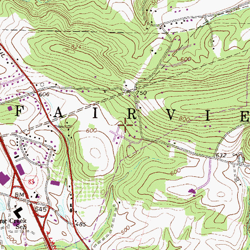 Topographic Map of Colonial Woods, PA