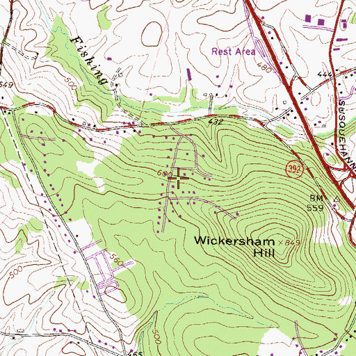 Topographic Map of Ramblewood, PA