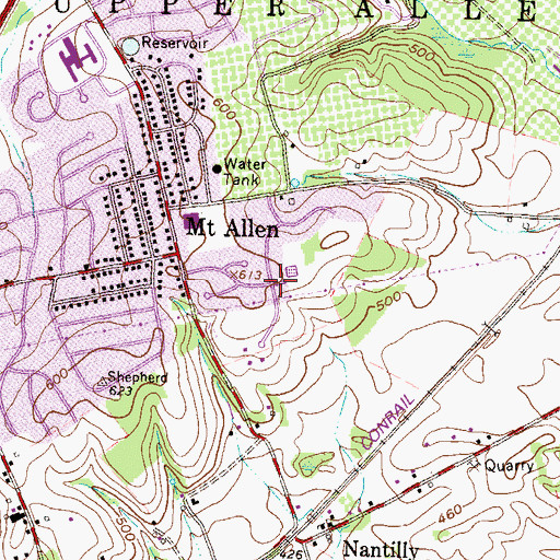 Topographic Map of Allenview, PA