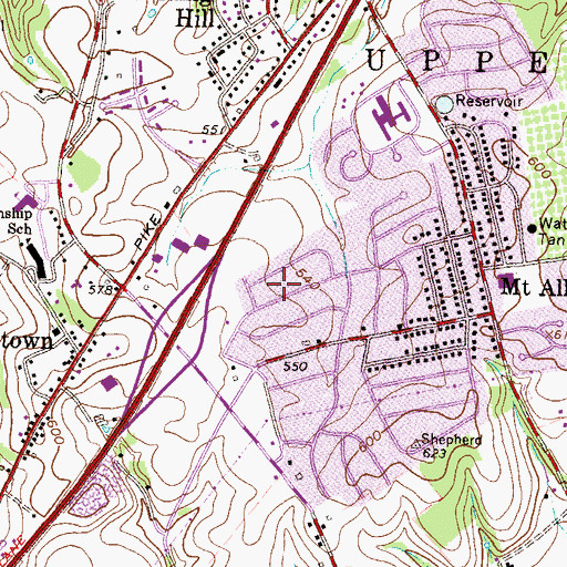 Topographic Map of Spring Run Acres, PA