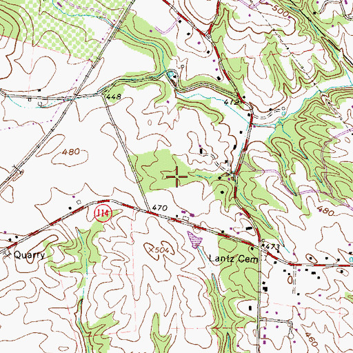 Topographic Map of Limekiln Acres, PA