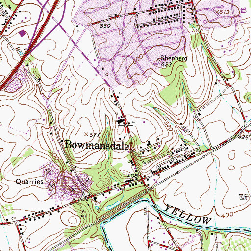 Topographic Map of Orchard Terrace, PA