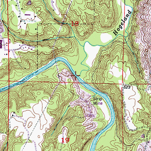 Topographic Map of Hogeland Creek, AL