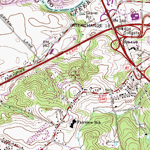 Topographic Map of Timber Ridge, PA