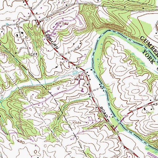 Topographic Map of Raven Hill, PA