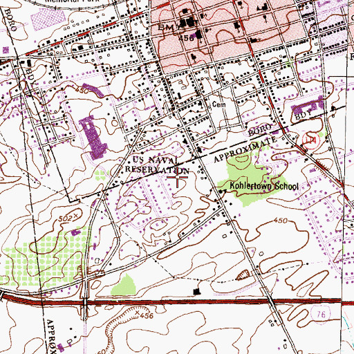 Topographic Map of Sunnyland, PA