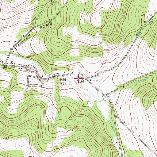 Topographic Map of Tioga Valley, PA